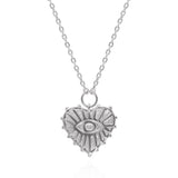 Ines Heart Eye Pendant Necklace | 925 Sterling Silver
