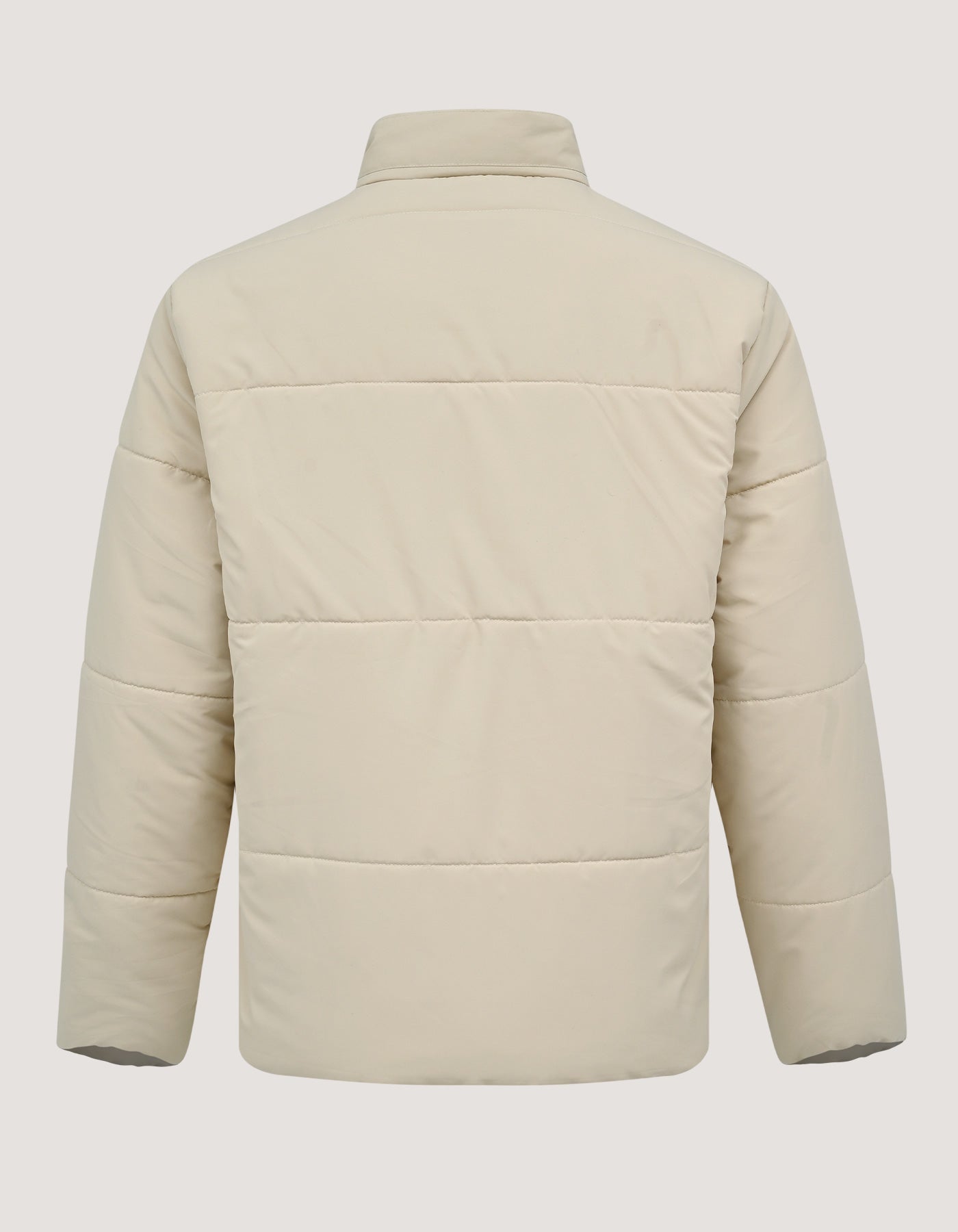 Cream Mock Neck Puffer Jacket