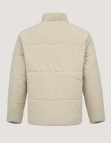 Cream Mock Neck Puffer Jacket