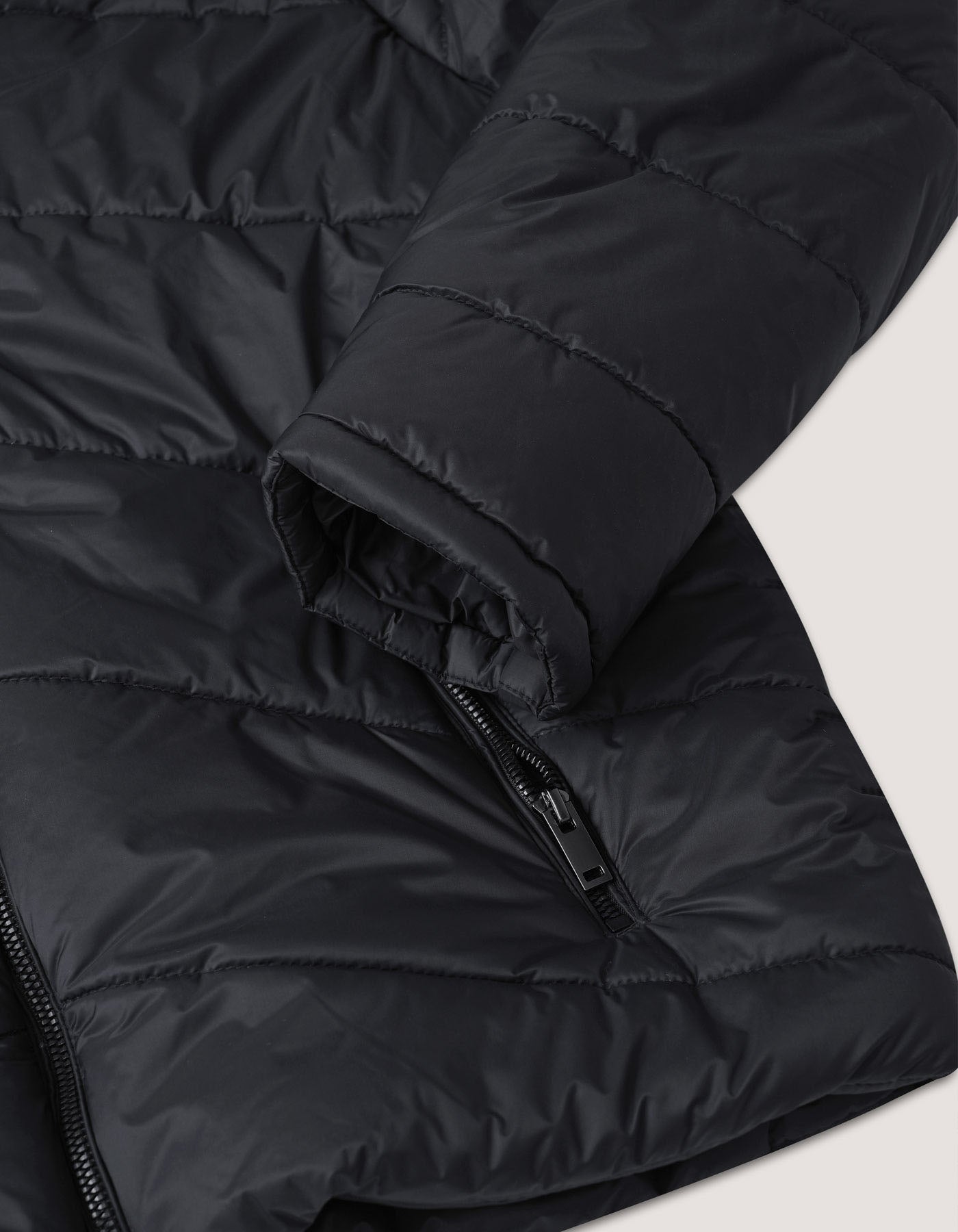 Black Hooded Puffer Jacket