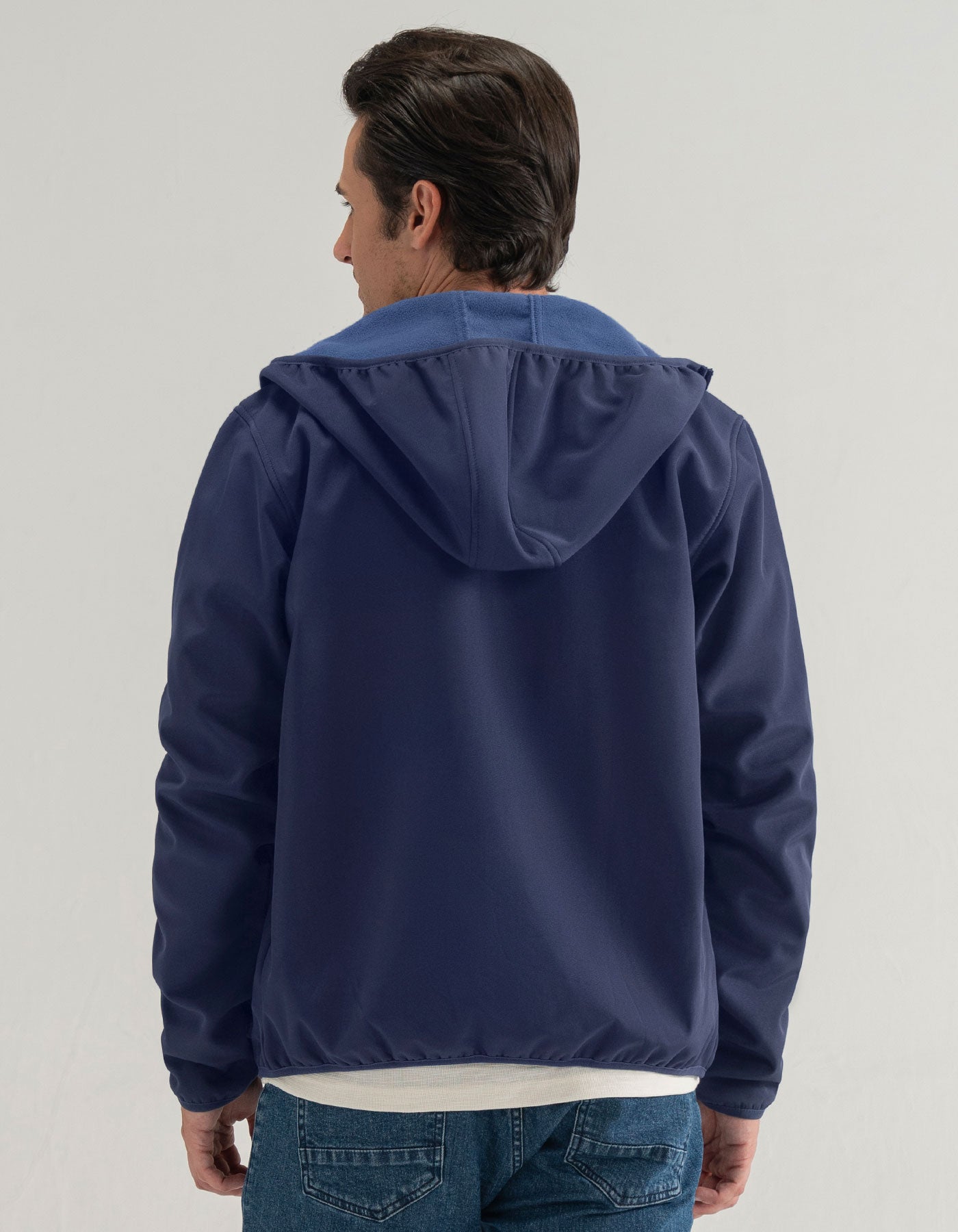 Navy Hooded Windbreaker Jacket