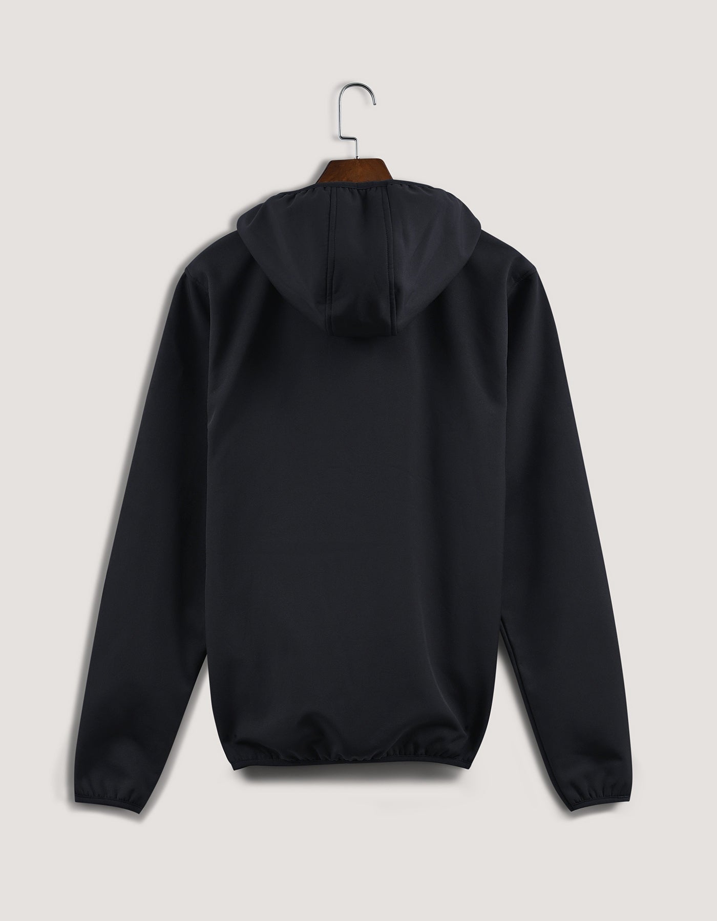 Black Hooded Windbreaker Jacket