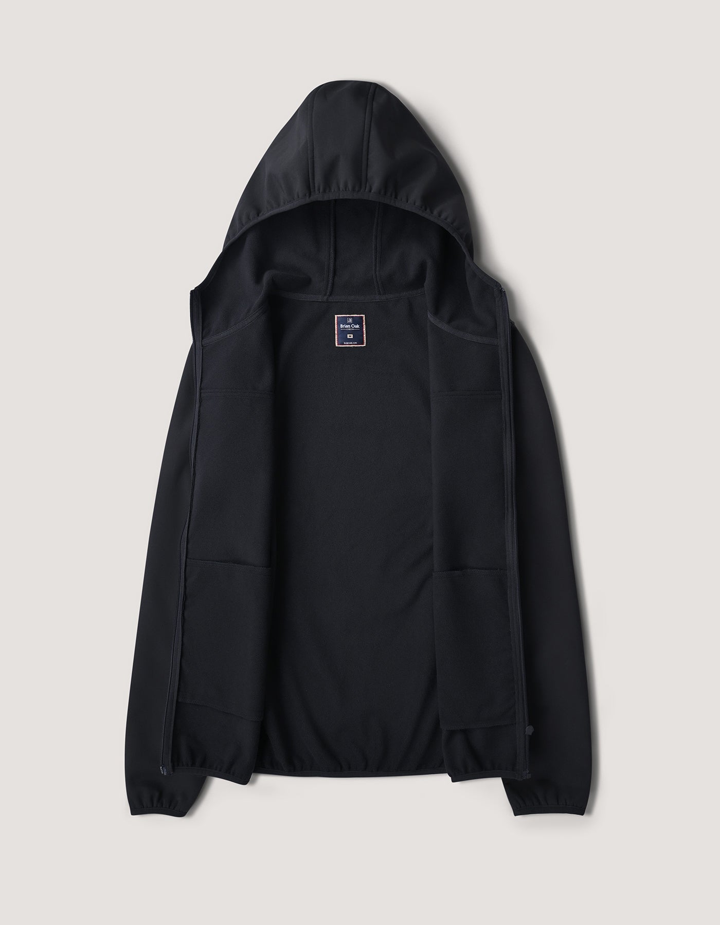 Black Hooded Windbreaker Jacket