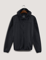 Black Hooded Windbreaker Jacket