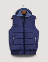 Navy Hooded Gilet Jacket