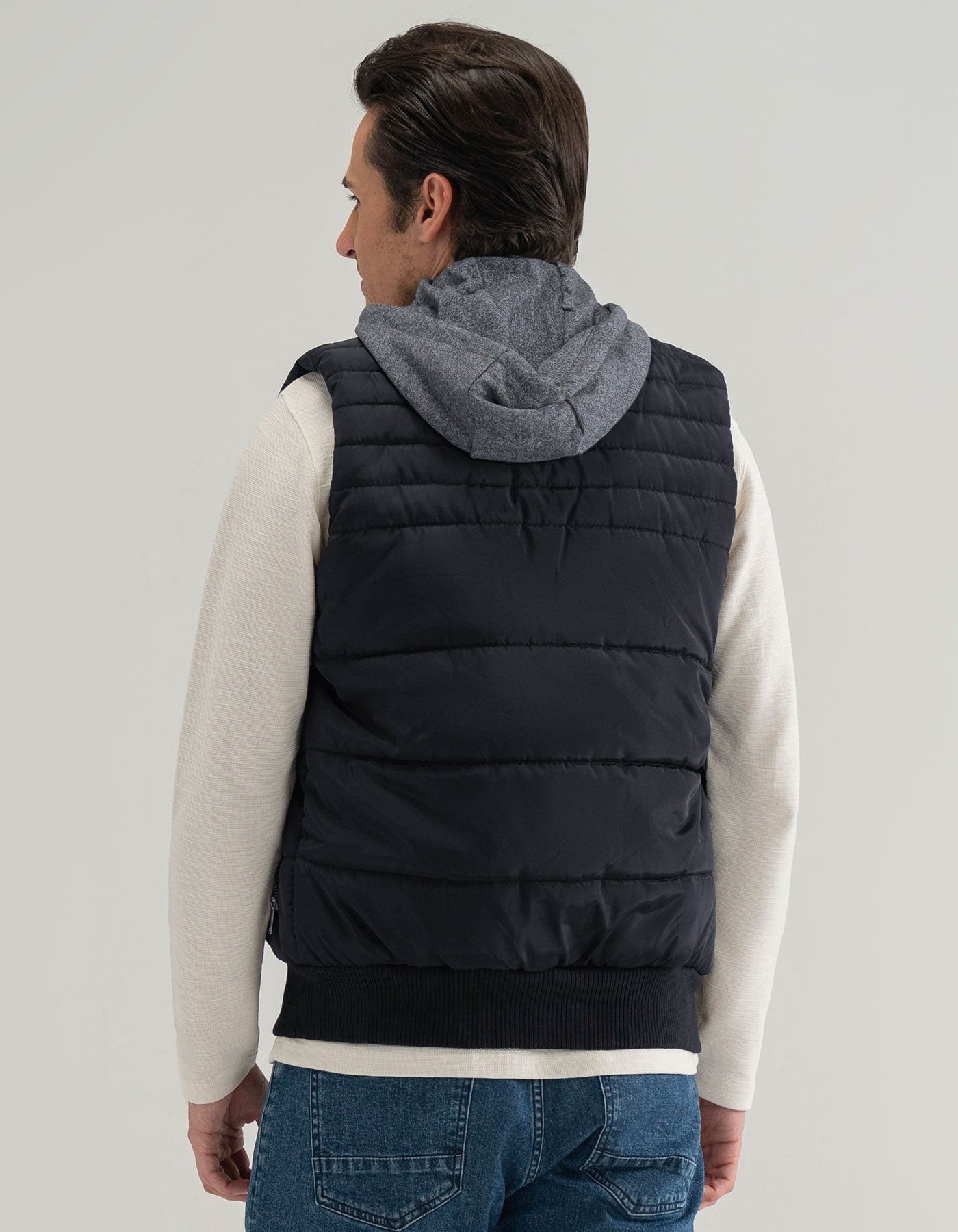 Black Hooded Gilet Jacket