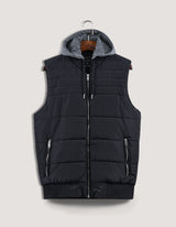 Black Hooded Gilet Jacket