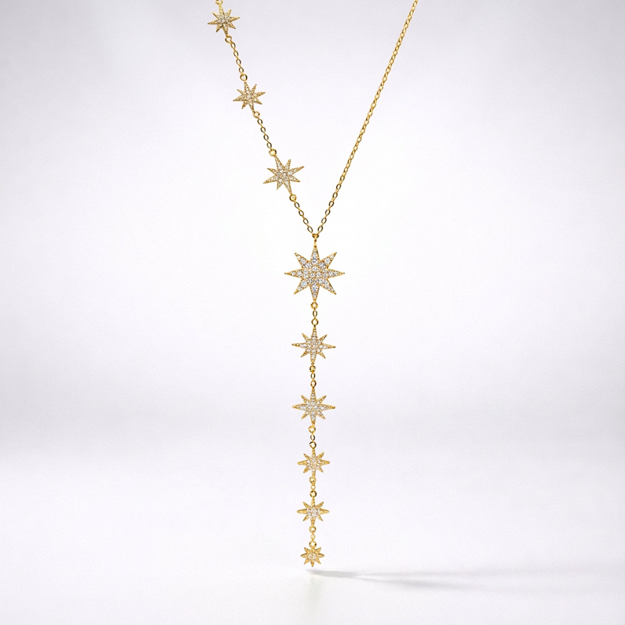 Juliet Star Burst Y Drop Necklace | 18K Gold Plated