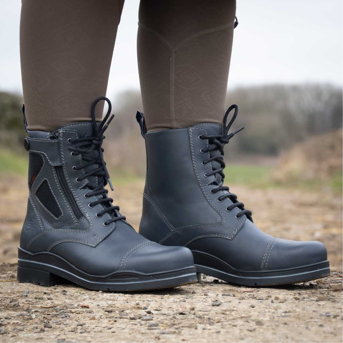 Kentucky Storm Waterproof Jodhpur Boots - Polished Navy