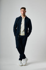 Double Zip Overshirt - Navy