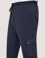 Premium Navy Textured Joggers