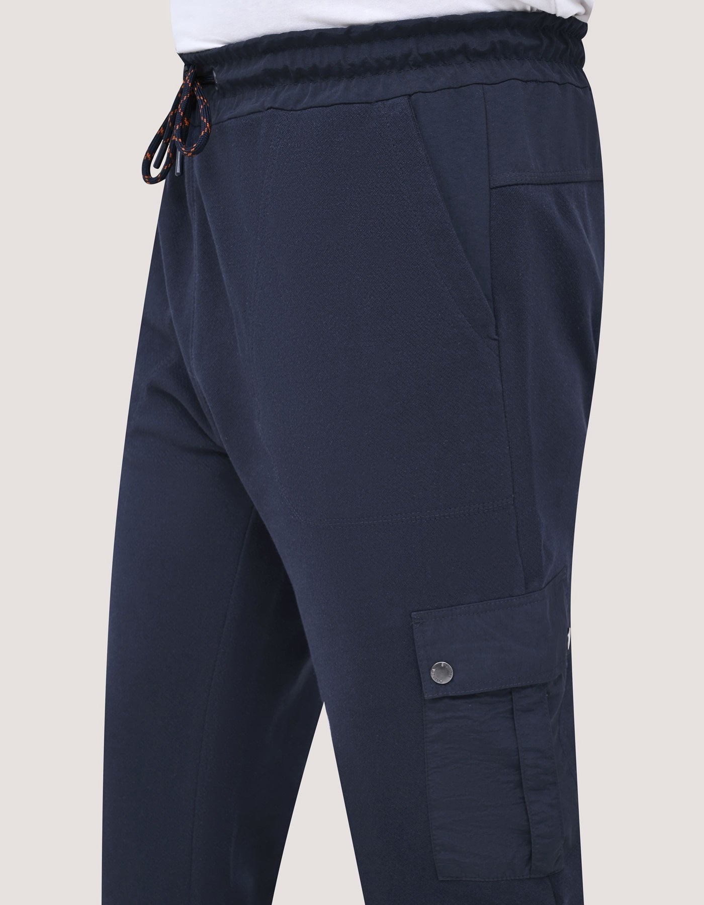 Premium Navy Textured Joggers