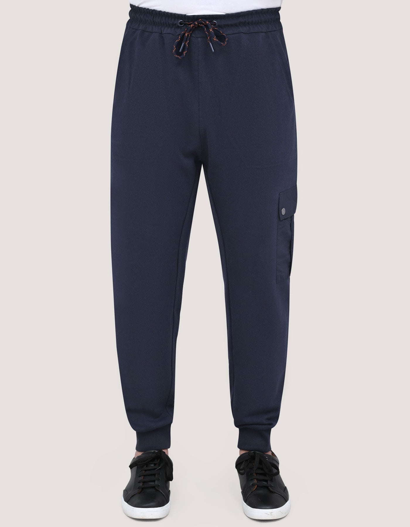 Premium Navy Textured Joggers