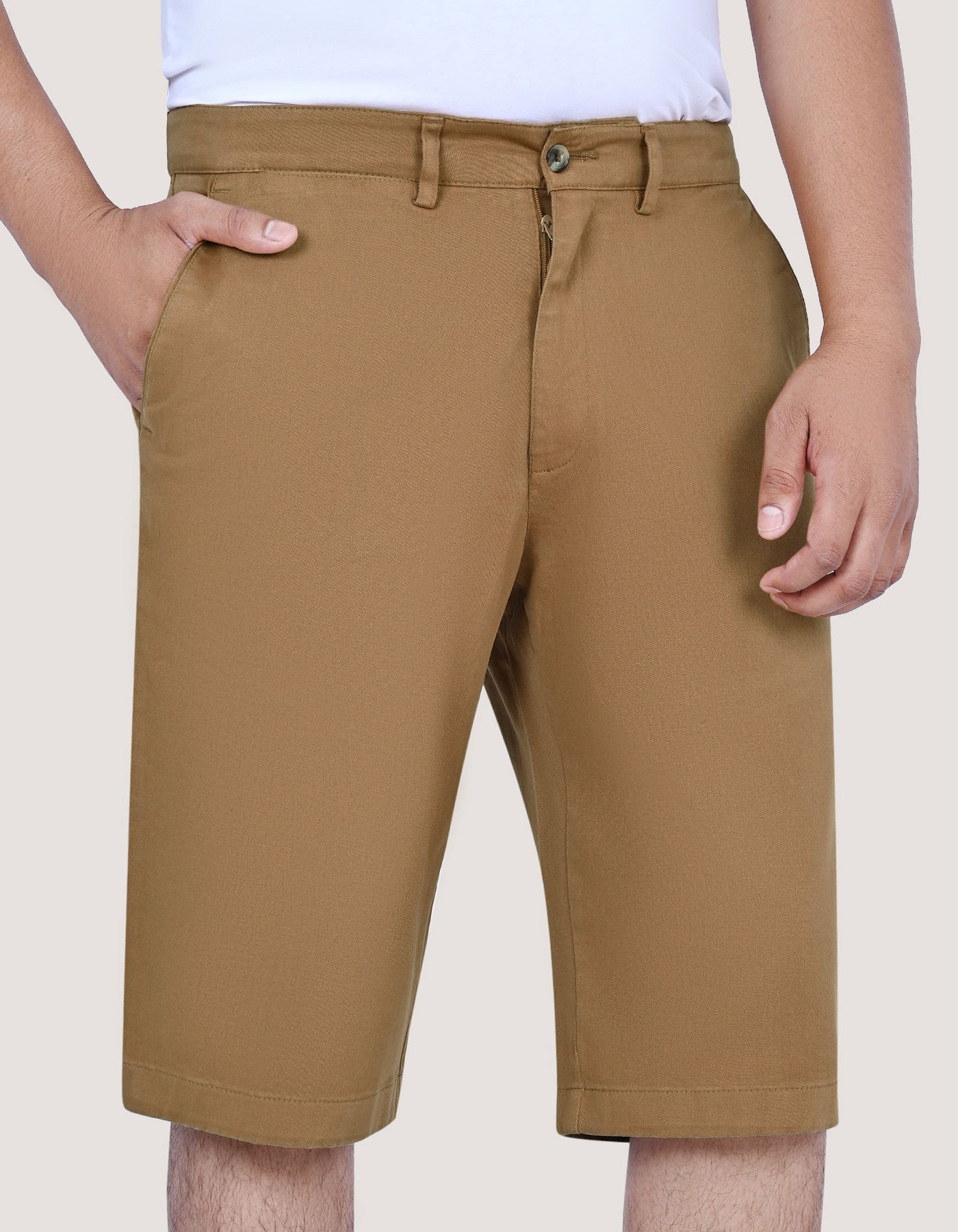 Rust Comfort Fit Denim Shorts