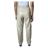 Vintage Original 1980's Italian Cream Leather Trousers UK 8 - 10