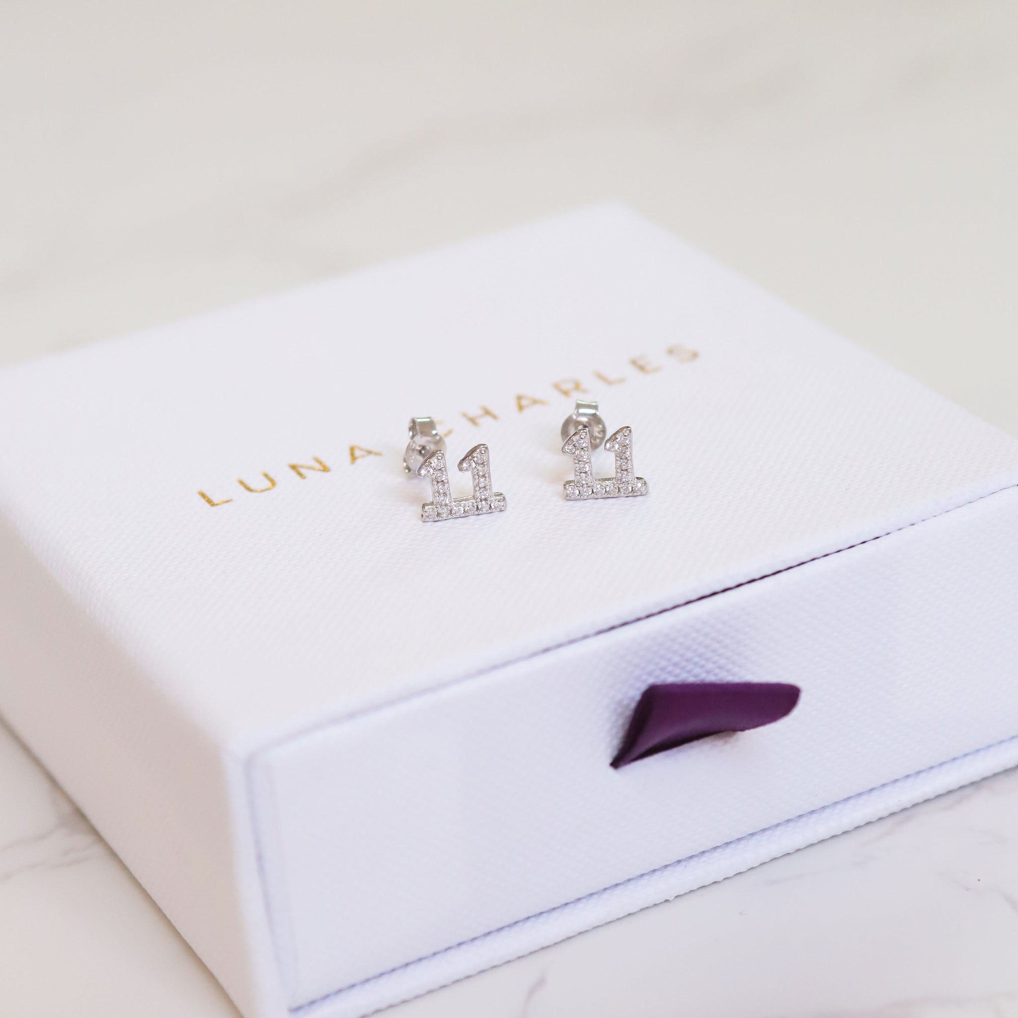 Laila 11:11 Stud Earrings | Silver
