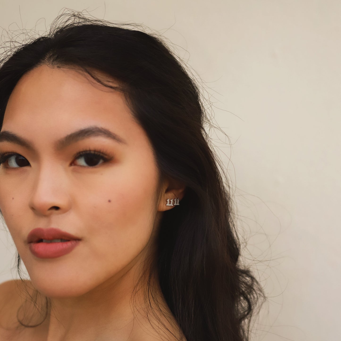 Laila 11:11 Stud Earrings | Silver