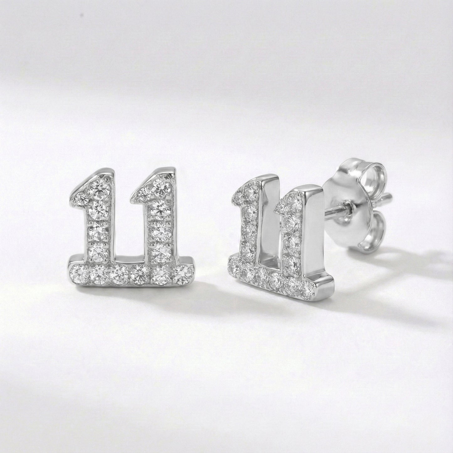 Laila 11:11 Stud Earrings | Silver