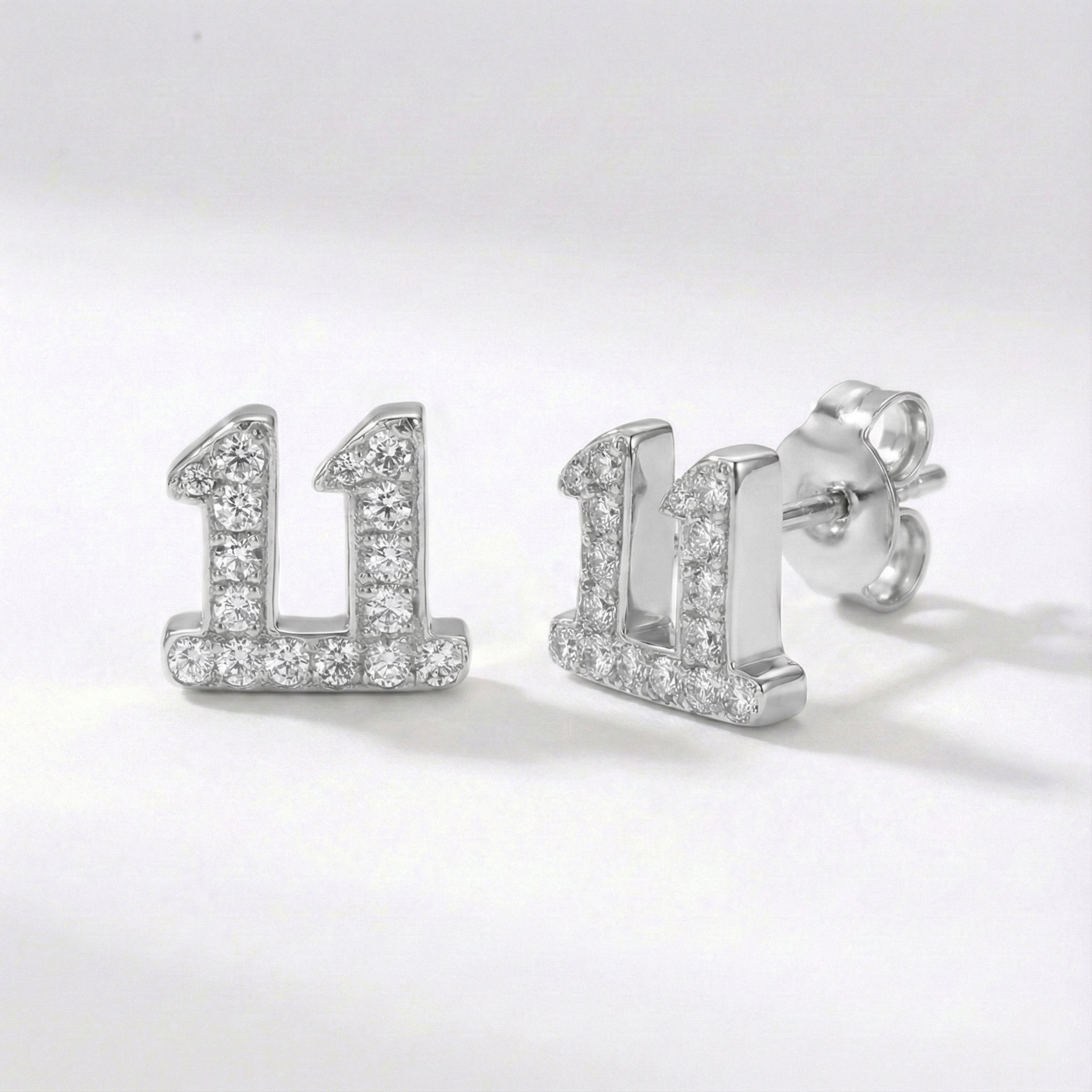 Laila 11:11 Stud Earrings | Silver