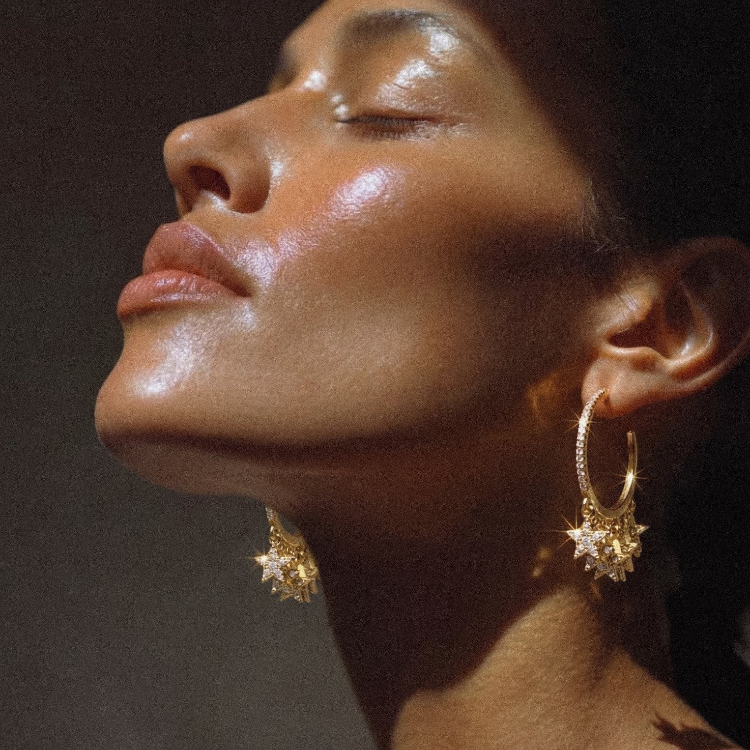 Lyra Star Hoop Earrings | 18K Gold Plated
