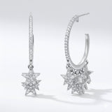Lyra Star Hoop Earrings | 925 Sterling Silver
