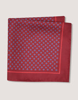 Maroon Patterned Silk Pocket Square