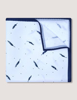 White Geometric Pocket Square