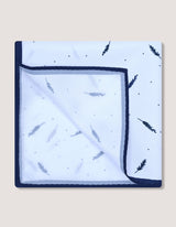 White Geometric Pocket Square