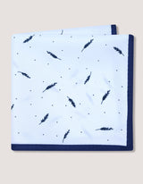 White Geometric Pocket Square