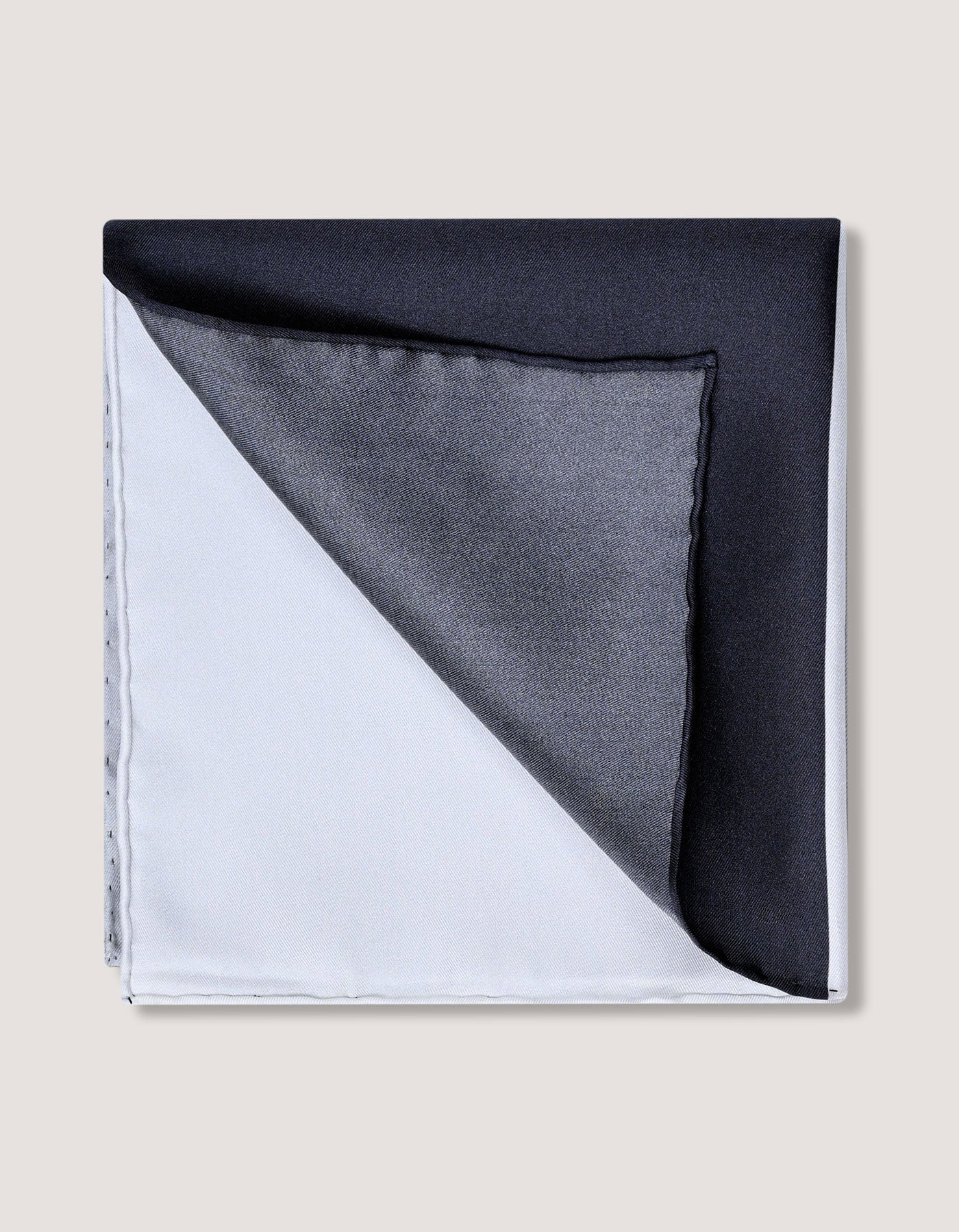 Grey and Black Silk Pocket Square