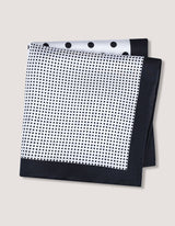 White and Black Dotted Silk Pocket Square