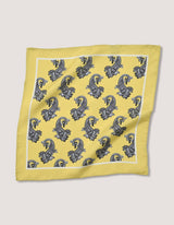 Yellow Paisley Silk Pocket Square