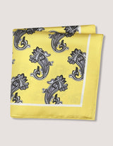 Yellow Paisley Silk Pocket Square