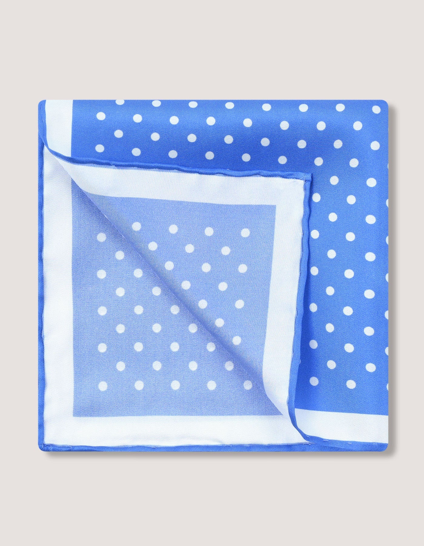 Sky Blue Dotted Silk Pocket Square