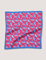 Crimson Red Paisley Print Pocket Square