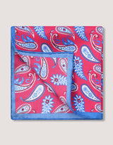 Crimson Red Paisley Print Pocket Square