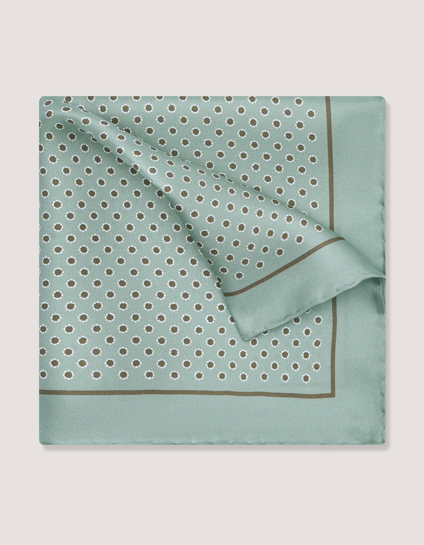 Floral Silk Pocket Square - Mint Green
