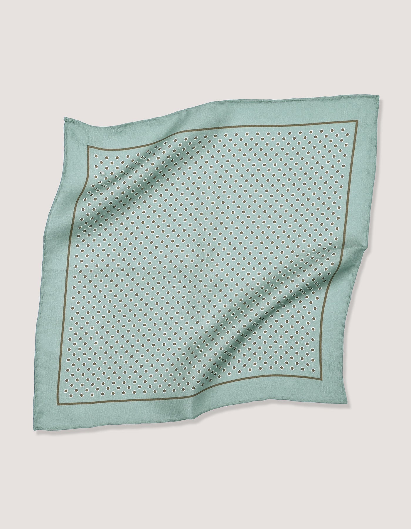 Floral Silk Pocket Square - Mint Green