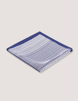 White & Blue Dotted Silk Pocket Square