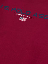 Mens Block Flag Graphic Crew Neck Sweatshirt in Biking Red