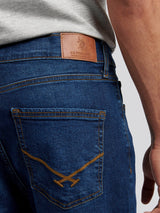 Mens 5 Pocket Regular Fit Denim Jeans in Dark Wash