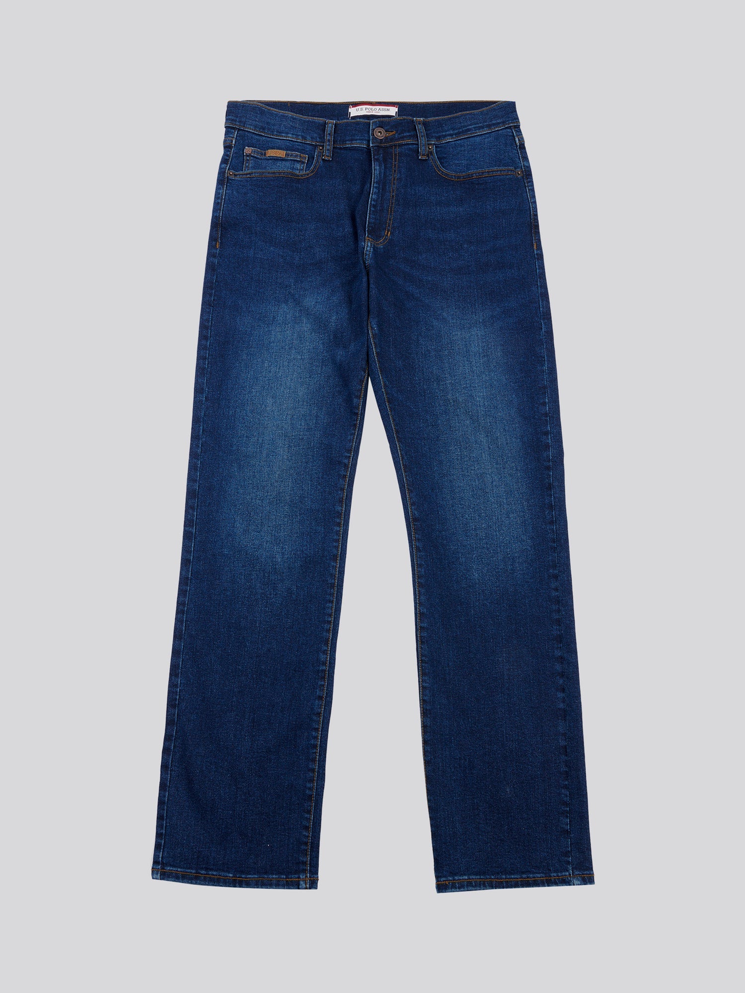Mens 5 Pocket Regular Fit Denim Jeans in Dark Wash