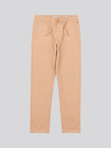 Mens Drawstring Waist Casual Trousers in Tan