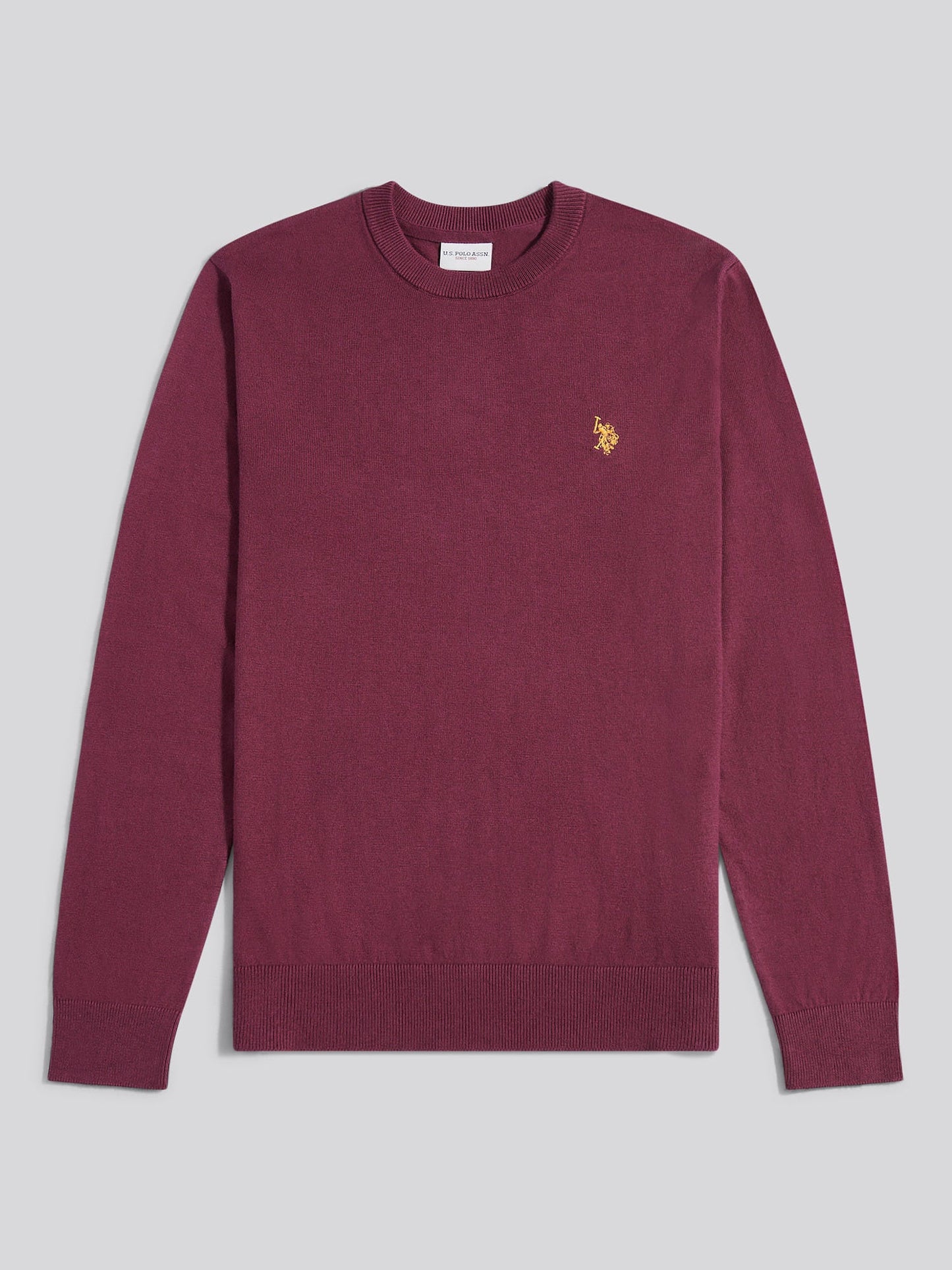 Mens Cotton Crewneck in Grape Wine