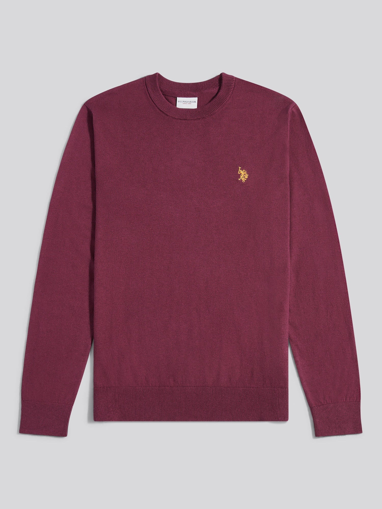 Mens Cotton Crewneck in Grape Wine