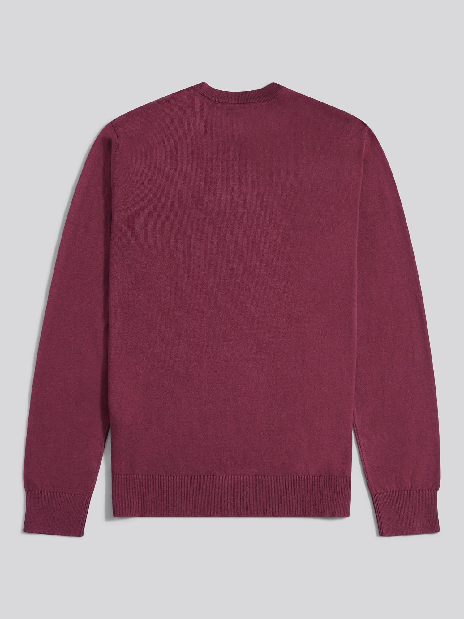Mens Cotton Crewneck in Grape Wine
