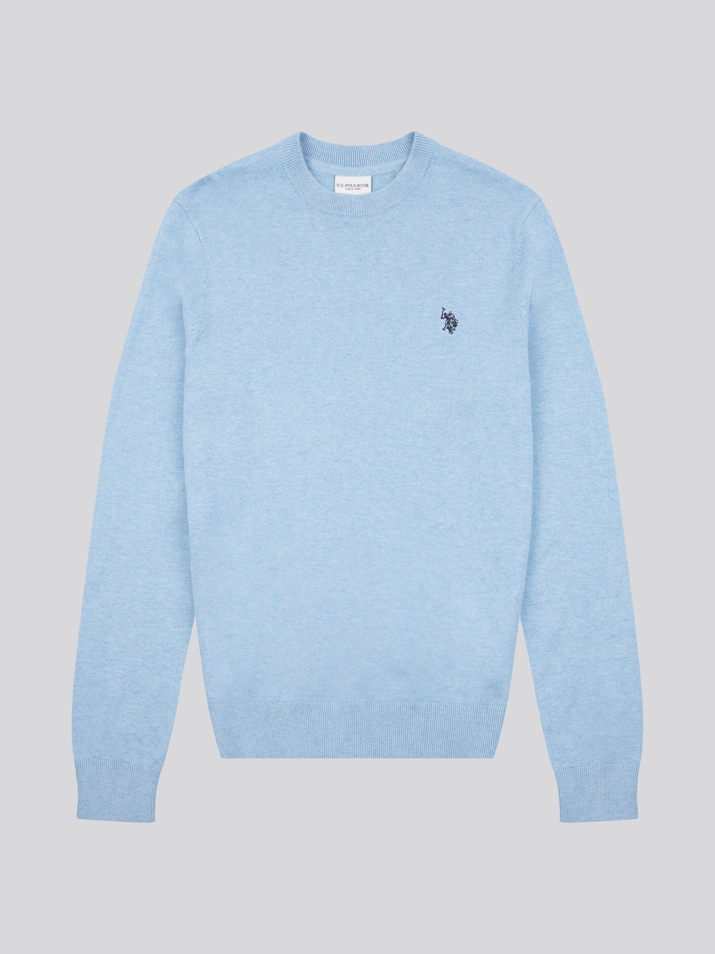 Mens Cotton Crewneck in Parisian Blue Marl
