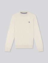 Mens Cotton Crewneck in Birch Marl