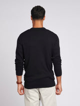 Mens Cotton Crewneck in Black Bright White DHM