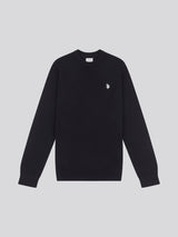 Mens Cotton Crewneck in Black Bright White DHM